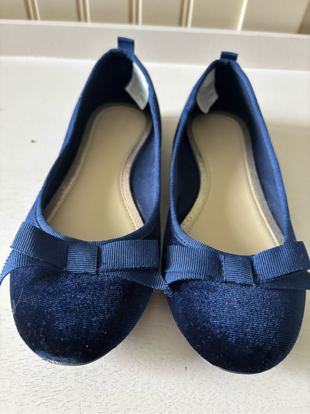 Gymboree Navy Blue Velvet Bow Ballet Flats